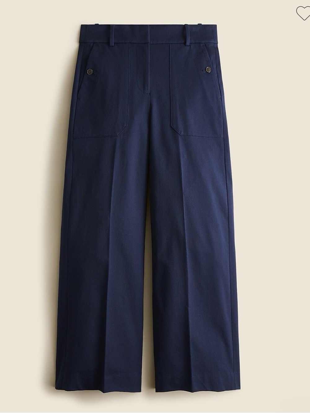 J Crew Sydney wide-leg pant in bi-stretch cotton blend